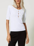 Actitude Maglia Donna 241AP3122 Papers - Bianco