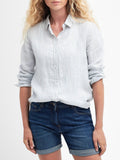 Barbour Camicia Casual Camicia Marine Bianco Donna LSH1315 Chambray Stripe - Celeste