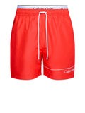 Calvin Klein Shorts Mare Medium Double Wb Uomo KM0KM00957 - Rosso