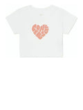 Converse T-shirt Cropped Colorful Heart Donna 10026369-A01 - Bianco