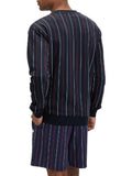 Fila Felpa Lobito Pinstriped Uomo FAM0656 - Blu