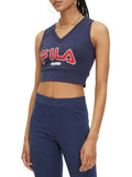 Fila Canotta Laixi Cropped VNeck Donna FAW0748 Black Iris - Blu