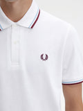 Fred Perry Polo Twin Tipped Uomo M12 - Bianco