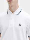 Fred Perry Polo Twin Tipped Uomo M12 - Bianco