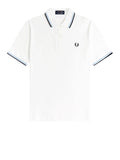 Fred Perry Polo Twin Tipped Uomo M12 - Bianco