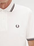 Fred Perry Polo Twin Tipped Uomo M12 - Bianco