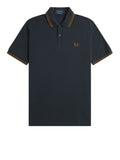 Fred Perry Polo Twin Tipped Uomo M12 Nghtgree/caramello - Verde