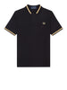 fred perry polo single tipped uomo m2 nero 3546265