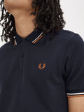 Fred Perry Polo Twin Tipped Uomo M3600 Navy/ecru - Blu