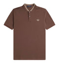 Fred Perry Polo Bomber Collar Uomo M4526 Mattone - Marrone