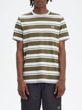 Fred Perry T-shirt Stripe Uomo M6557 - Verde