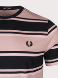 Fred Perry T-shirt Bold Stripe Nero Uomo M6558 - Rosa