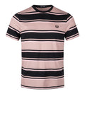 Fred Perry T-shirt Bold Stripe Nero Uomo M6558 - Rosa