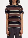 Fred Perry T-shirt Stripe Mattone Uomo M6558 - Nero