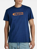 G-star T-shirt Distressed Old School Uomo D24365-336 - Blu