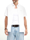 Guess Camicia Casual Collin Fluid Textured Uomo M4GH77WG6Y0 - Bianco