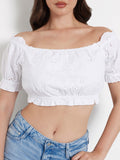 Guess Top Off Shoulder Frida Donna W4GH40WG4F0 - Bianco