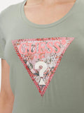 Guess T-shirt Satin Triangle Donna W4GI21J1314 - Verde