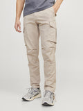 Jack e Jones Pantalone Cargo Uomo 12216664 Silver Cloud - Beige