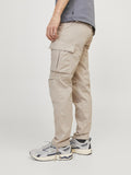 Jack e Jones Pantalone Cargo Uomo 12216664 Silver Cloud - Beige