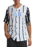 Karl Kani Camicia Casual Camicia Serif Striped Block Baseball Uomo 6033551 - Bianco