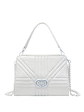 La Carrie Borsa a Mano Grate Med Donna 141P-TZ-151-LEA - Bianco