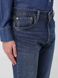 Levis Jeans Regular 501 Uomo 00501 Indaco Scuro - Worn in - Denim