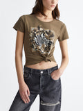 Liu Jo T-shirt Zebra Donna MA4336J5003 Olivand.zebra Liujo - Verde