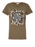 Liu Jo T-shirt Zebra Donna MA4336J5003 Olivand.zebra Liujo - Verde