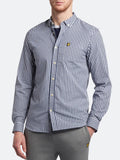 Lyle & Scott Camicia Casual Slim Fit Gingham Bianco Uomo LW1114VOG - Blu