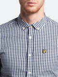 Lyle & Scott Camicia Casual Slim Fit Gingham Bianco Uomo LW1114VOG - Blu