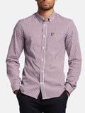 Lyle & Scott Camicia Casual Slim Fit Gingham Bianco Uomo LW1114VOG Borgogna - Bordeaux