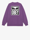 Obey Felpa Eyes Icon 2 Box Fit Premium Uomo 117472142 Dewberry - Viola