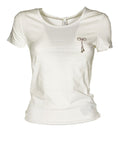 Only T-shirt Donna 15315635 Cloud Dancer Shine Bow - Bianco