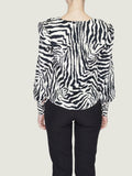 Only Blusa Donna 15319879 Cloud Dancer Black Zebra - Maculato