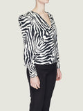 Only Blusa Donna 15319879 Cloud Dancer Black Zebra - Maculato