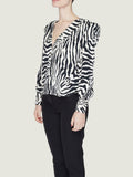 Only Blusa Donna 15319879 Cloud Dancer Black Zebra - Maculato