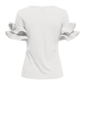 Only T-shirt Donna 15324490 Cloud Dancer Sleeve Frll - Bianco