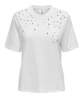 Only T-shirt Donna 15324847 Bright White Front Detail - Bianco