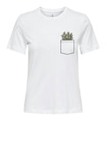 Only T-shirt Donna 15327666 Bright White Cactus Pocket - Bianco