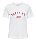 Only T-shirt Donna 15327666 Bright White Caffeine Lover - Bianco