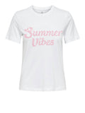 Only T-shirt Donna 15327666 Bright White Summer Vibes - Bianco