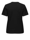 Only T-shirt Donna 15337685 Black Amour White Pearls - Nero