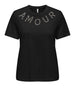 only t shirt donna 15337685 black amour white pearls nero 9956274