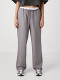 Only Pantalone Straight Donna 15339242 Light Grey Melange White Pinst - Grigio