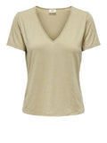 Only JdY T-shirt Donna 15291587 Pale Khaki Glitter - Oro