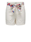 Women's Shorts 15321024 Cloud Dancer Aop Belt - White