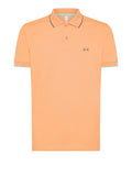 Sun68 Polo Small Stripes On Collar Uomo A34113 - Arancione