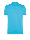 Sun68 Polo Small Stripes On Collar S/S Uomo A34113 - Turchese