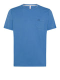 Sun68 T-shirt Round Solid Pocket Uomo T34101 Avio - Blu